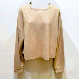 ZARA Caramel Brown Knit Cropped Sweater size L